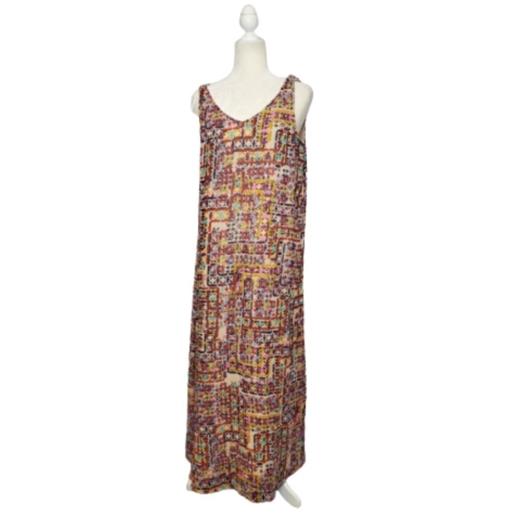 NEW PHILOSOPHY dress‎ multicolor printed woven sleeveless maxi M